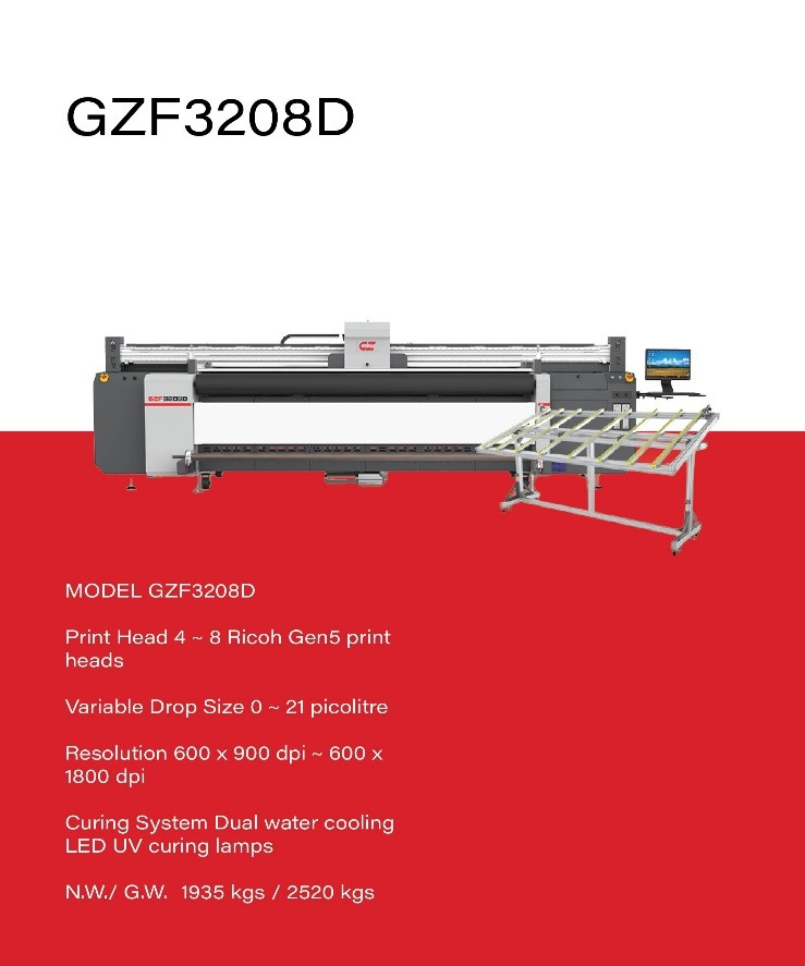 Hybrid LED UV Printer Machine GZF3208D