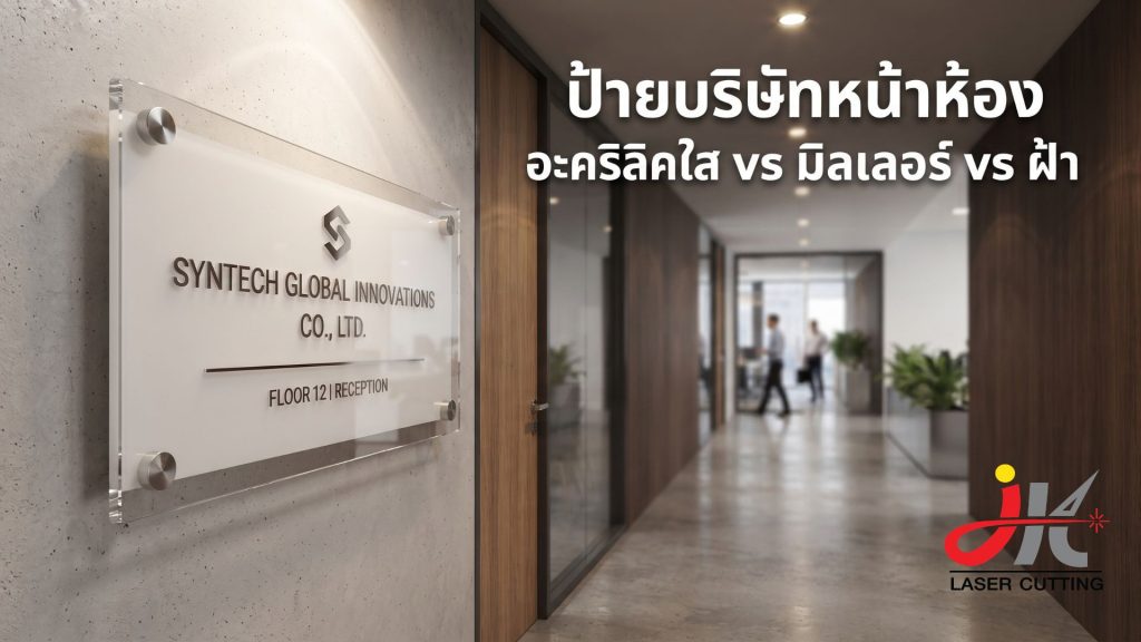 ป้ายบริษัทหน้าห้อง เลือกอะคริลิคใส มิลเลอร์ หรือฝ้า ดีกว่ากัน